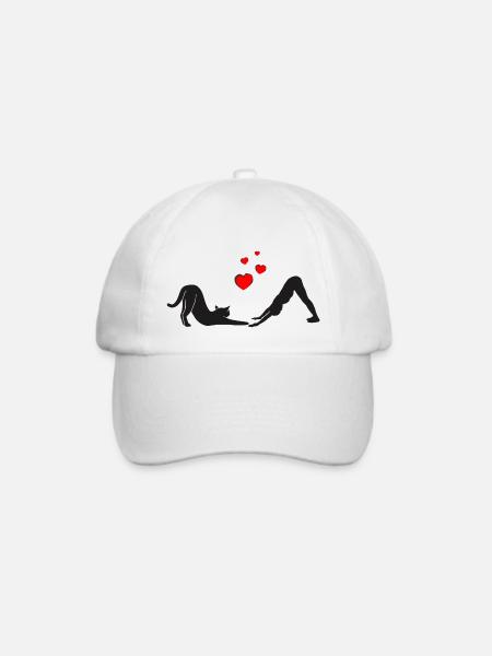 Katze - Baseballkappe - Weiß/Weiß