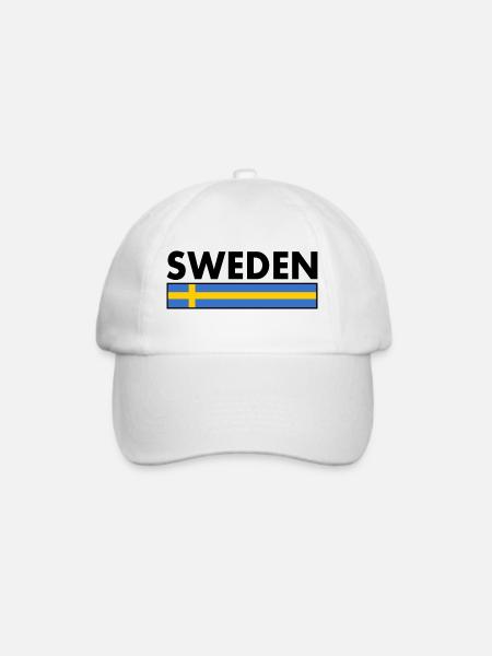 Schweden - Baseballkappe - Weiß/Weiß