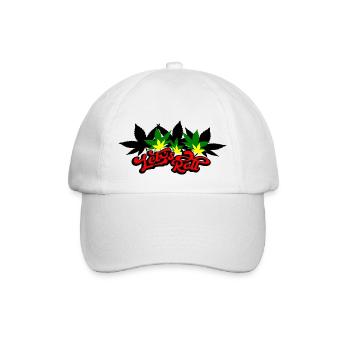 Lasst uns Cannabisblätter rollen - Baseballkappe - Weiß/Weiß - Vorne