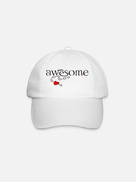 awesome, Herz - Baseballkappe - Weiß/Weiß
