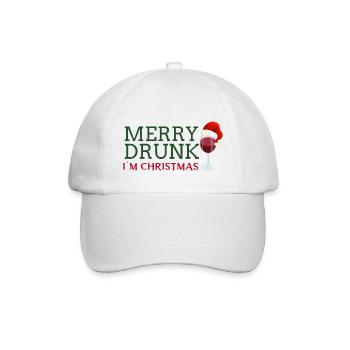 Merry Drunk - Baseballkappe - Weiß/Weiß - Vorne