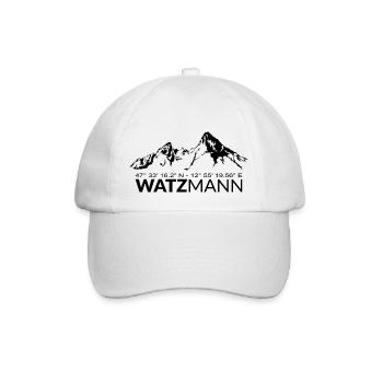 Berg Watzmann GPS Koordinaten Adresse Geocaching - Baseballkappe - Weiß/Weiß - Vorne