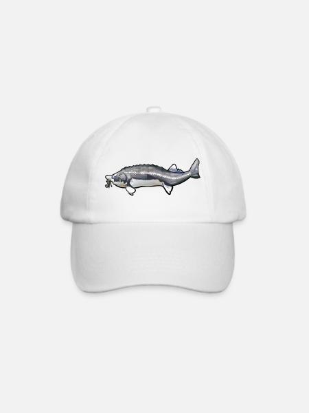 Schwanzmuster von gewühltem Kelfisch - Baseballkappe - Weiß/Weiß