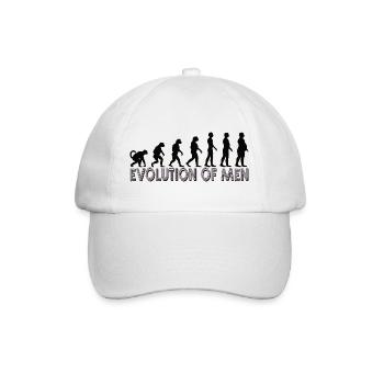 Evolution of men - Für Männer mit Bauch in schwarz - Baseballkappe - Weiß/Weiß - Vorne