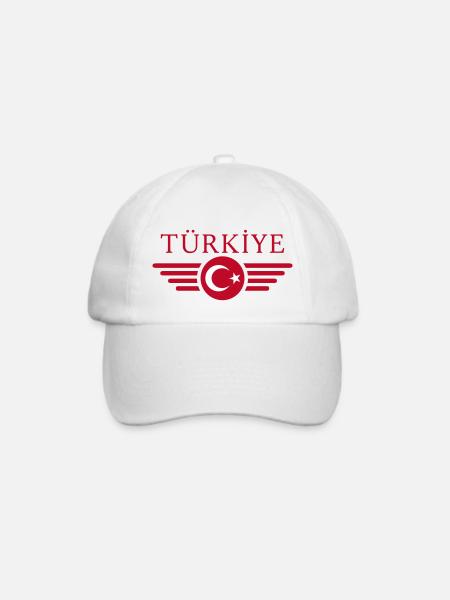 Flügel Flagge Türkei Türkiye - Baseballkappe - Weiß/Weiß