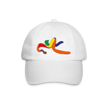 Regenbogen Bananenschale Nahaufnahme Design. - Baseballkappe - Weiß/Weiß - Vorne
