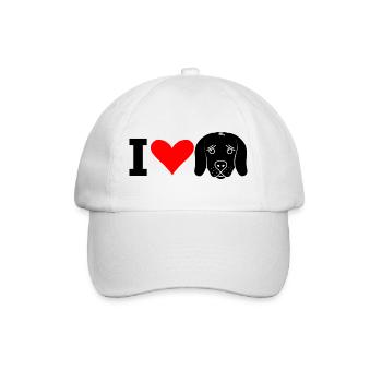 I Love Dogs (black) - Baseballkappe - Weiß/Weiß - Vorne
