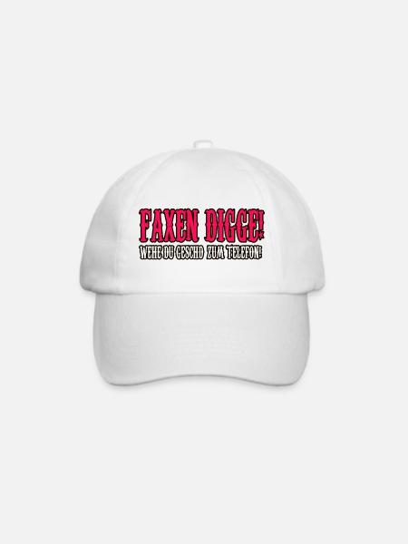 faxen digge spruch shirt - Baseballkappe - Weiß/Weiß