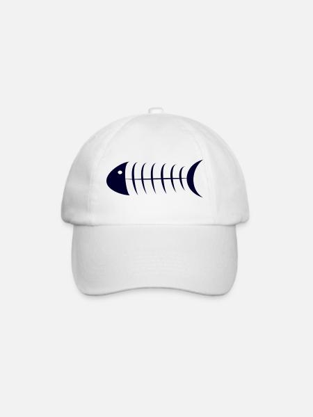 SARDINE. FISCH. APRILSCHERZ. OSTERN. OZEAN - Baseballkappe - Weiß/Weiß