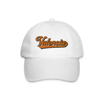 Valencia Schriftzug Retro Style - Baseballkappe - Weiß/Weiß - Vorne