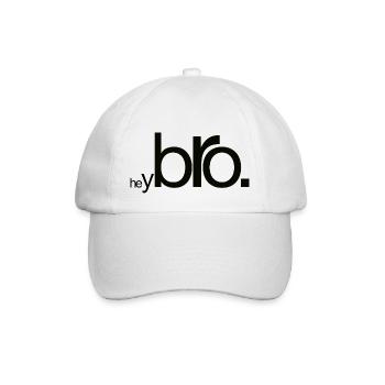 Hey Bro - Baseballkappe - Weiß/Weiß - Vorne