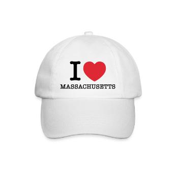 Ich liebe Massachusetts | I Heart Massachusetts - Baseballkappe - Weiß/Weiß - Vorne