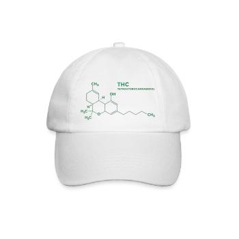 THC-Molekül - Baseballkappe - Weiß/Weiß - Vorne