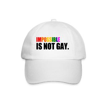 impossible is not gay - Baseballkappe - Weiß/Weiß - Vorne