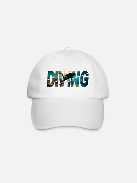 Diving Taucher - Baseballkappe - Weiß/Weiß