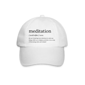 Meditation erklärt: Ihre Bedeutung - Baseballkappe - Weiß/Weiß - Vorne