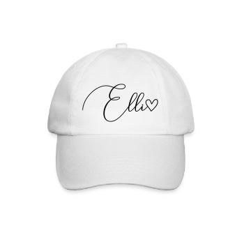 Elli Name Vorname Mädchen - Baseballkappe - Weiß/Weiß - Vorne
