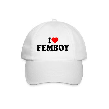 I love femboy - Baseballkappe - Weiß/Weiß - Vorne