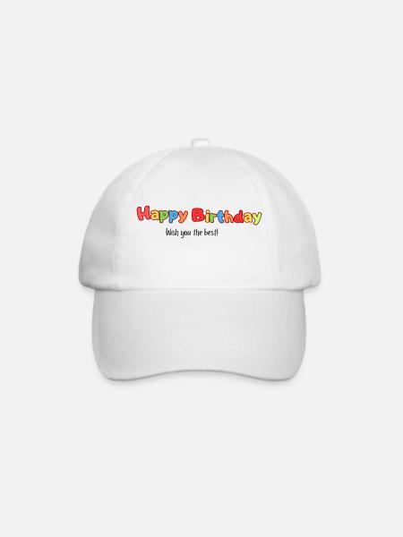 Happy Birthday - Baseballkappe - Weiß/Weiß