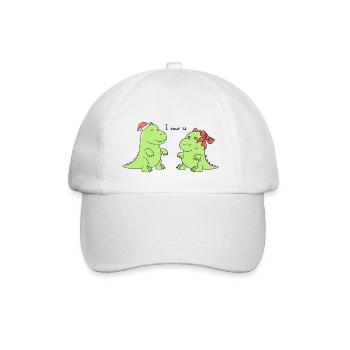 kleine Dinosaurier - I rawr u - Baseballkappe - Weiß/Weiß - Vorne