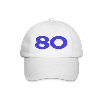 80. 80 JAHRE. 80-JÄHRIGES JUBILÄUM. 80. GEBURTSTAG. - Baseballkappe - Weiß/Weiß - Vorne