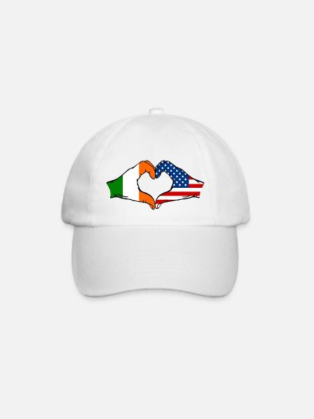 Irland USA Herzform mit Hände - Baseballkappe - Weiß/Weiß
