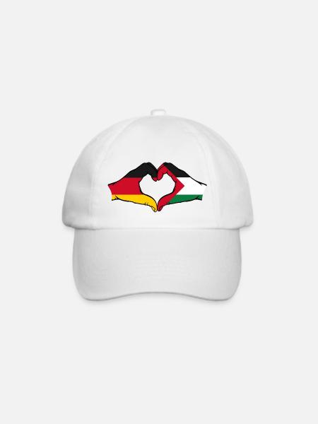 Deutschland Palästina Herzform mit Hände - Baseballkappe - Weiß/Weiß