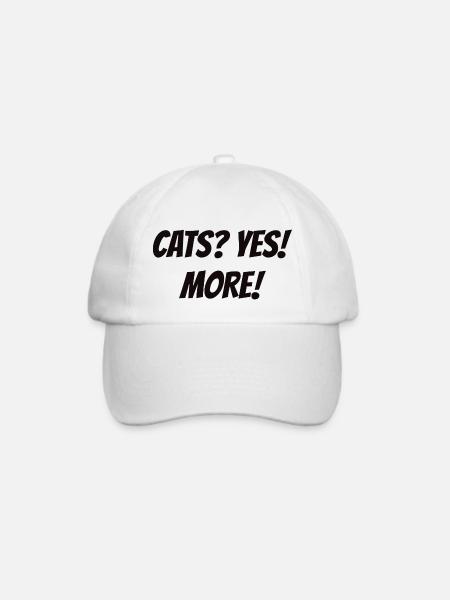 Lustiges T-Shirt Cats? Yes! More Für Katzenfreunde - Baseballkappe - Weiß/Weiß