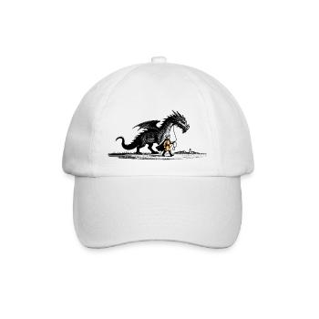 Kleiner Junge mit Drachen - Baseballkappe - Weiß/Weiß - Vorne