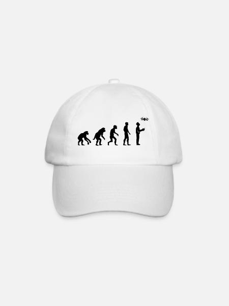 Drohnen Pilot Evolution Entwicklung lustig Design - Baseballkappe - Weiß/Weiß