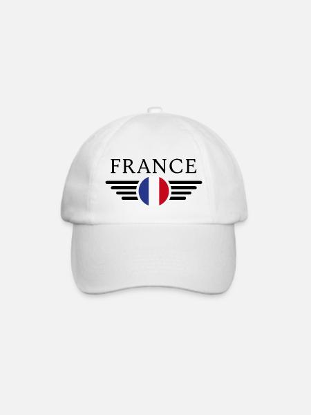 Frankreich Stil T-Shirt - Baseballkappe - Weiß/Weiß