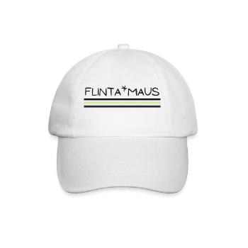 Flinta*Maus Logo agender flag - Baseballkappe - Weiß/Weiß - Vorne