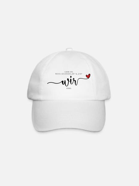 Liebe ist wir -Zusammen Partner Love - Baseballkappe - Weiß/Weiß