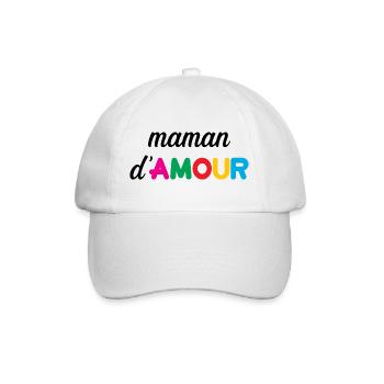 Maman d'Amour - Muttertag - Baseballkappe - Weiß/Weiß - Vorne