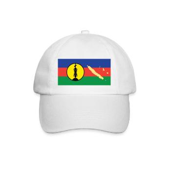 Geschenkdesign Kanak Flagge Neukaledonien - Baseballkappe - Weiß/Weiß - Vorne