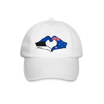 Estland Australien Flagge Herzform - Baseballkappe - Weiß/Weiß - Vorne