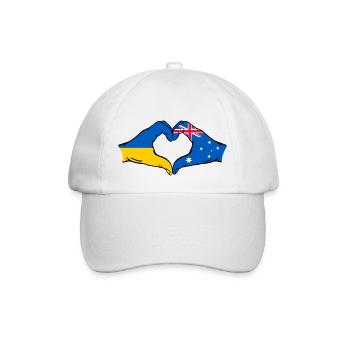 Ukraine Australien Flagge Herzform - Baseballkappe - Weiß/Weiß - Vorne