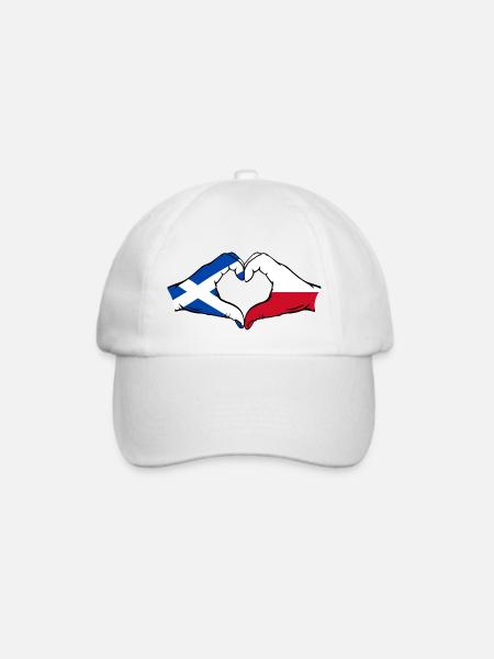 Schottland Polen Hände Herzform - Baseballkappe - Weiß/Weiß