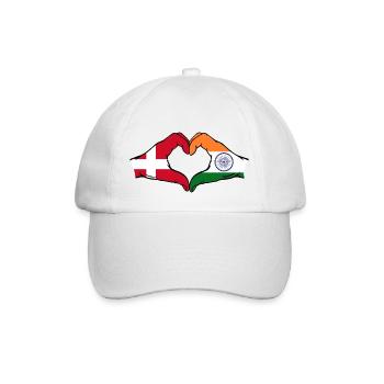 Dänemark Indien Hände Herzform - Baseballkappe - Weiß/Weiß - Vorne