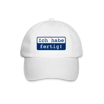 Ich habe fertig! - Baseballkappe - Weiß/Weiß - Vorne