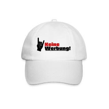 Briefkastenaufkleber - Bitte keine Werbung - Baseballkappe - Weiß/Weiß - Vorne