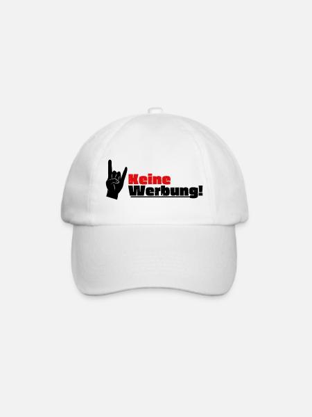 Briefkastenaufkleber - Bitte keine Werbung - Baseballkappe - Weiß/Weiß
