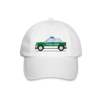 Polizeiauto in Grün und Silber - Baseballkappe - Weiß/Weiß - Vorne