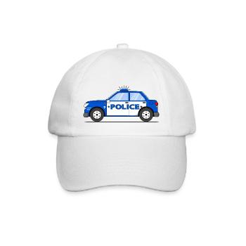 Police Blau und Weiß - Baseballkappe - Weiß/Weiß - Vorne