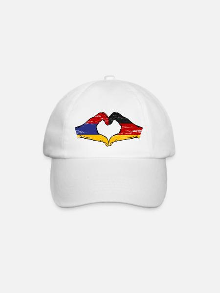 Armenien Deutschland Flagge Hände Herzform used - Baseballkappe - Weiß/Weiß