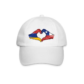 Armenien Chile Flagge Hände Herzform used - Baseballkappe - Weiß/Weiß - Vorne