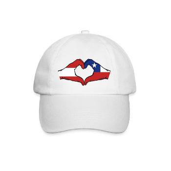 Österreich Chile Flagge Hände Herzform - Baseballkappe - Weiß/Weiß - Vorne