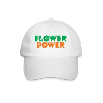 Blumenkind Hippie - Baseballkappe - Weiß/Weiß - Vorne