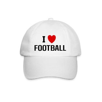 Ich liebe Fußball - Baseballkappe - Weiß/Weiß - Vorne