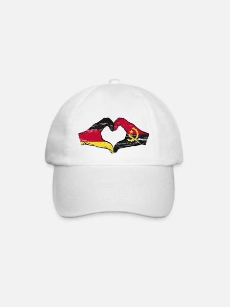 Deutschland Angola Flagge Hände Herzform used - Baseballkappe - Weiß/Weiß